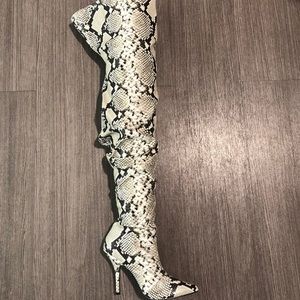 Thigh High Snake Skin Boots